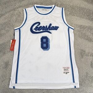 Crenshaw Jersey Mens XL White Blue Basketball Kobe Bryant 8 Headgear Classics